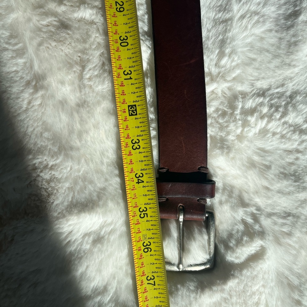 Womens Brown Leather Belt with Silver buckle - Picture 5 of 7